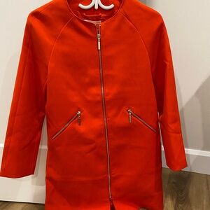 Vibrant Orange Zip-Up Coat